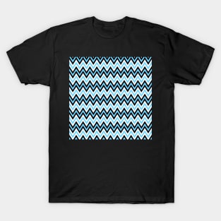 Abstract Chevrons Blue / Black Pattern T-Shirt